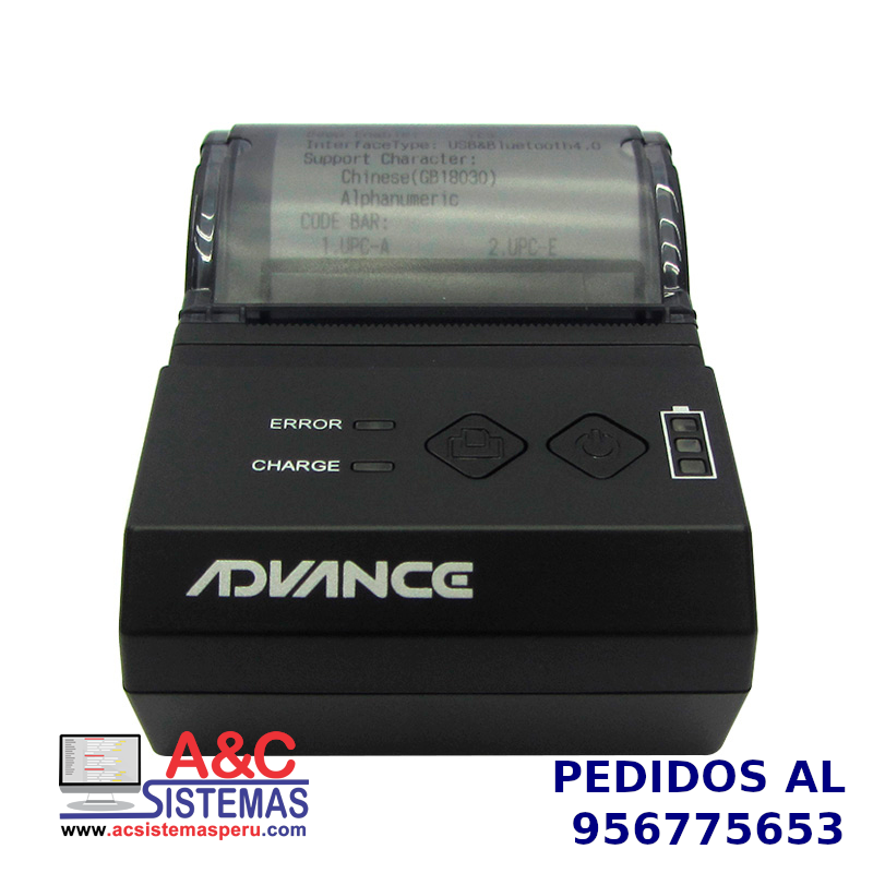 IMPRESORA TÉRMICA INALÁMBRICA ADVANCE ADV-7011