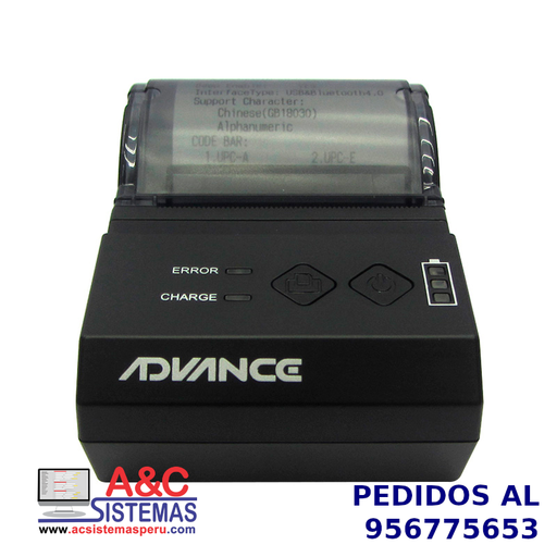 [ADV-7011] IMPRESORA TÉRMICA INALÁMBRICA ADVANCE ADV-7011